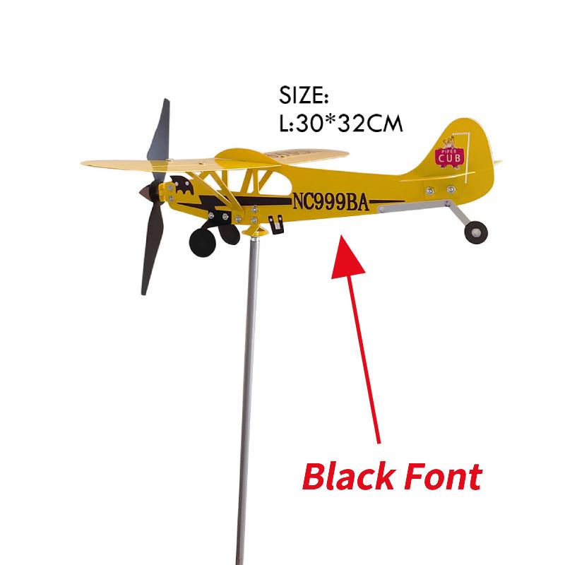 3D Piper J3 Cub Rüzgar Gülü Uçak Metal Uçak Rüzgar Gülü Dış Mekan Çatı Rüzgar Yönü Göstergesi Rüzgar Gülü Bahçe Dekorasyonu
