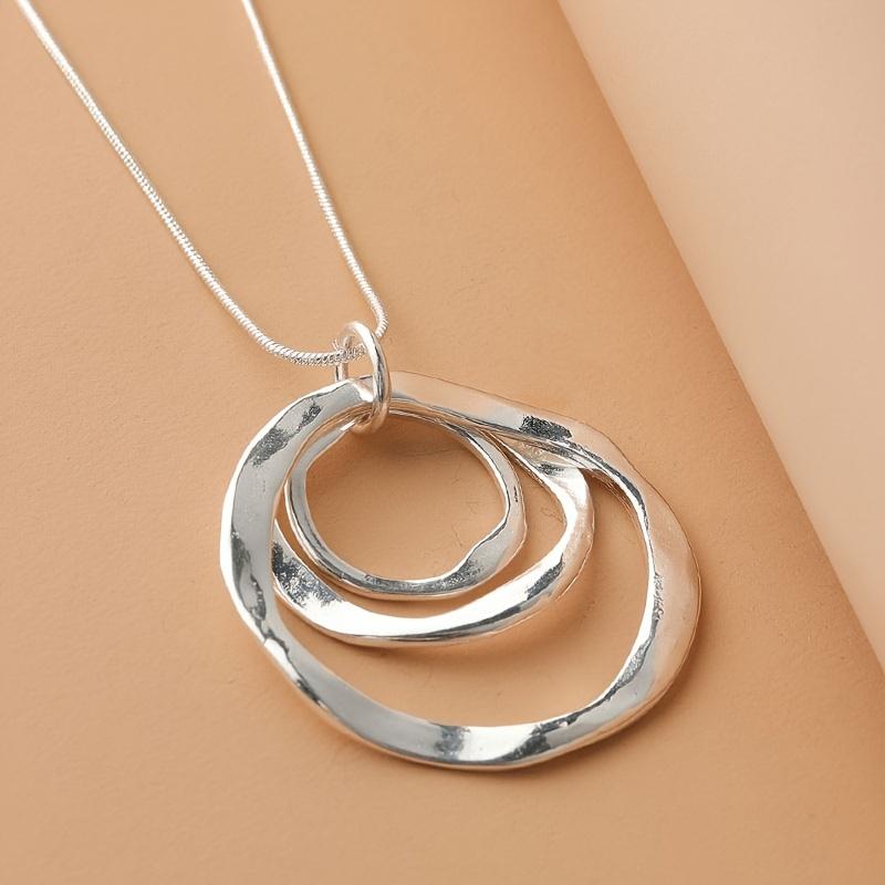 Fashion Simple Design Winding Circle Pendant Necklace Women Personalized Trend Holiday Party Jewelry Accessories