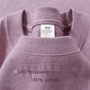 Taro Purple 500g Pure Cotton Long Sleeve Unisex T-Shirt, Round Neck, Loose Fit, Basic Layer for Spring and Autumn