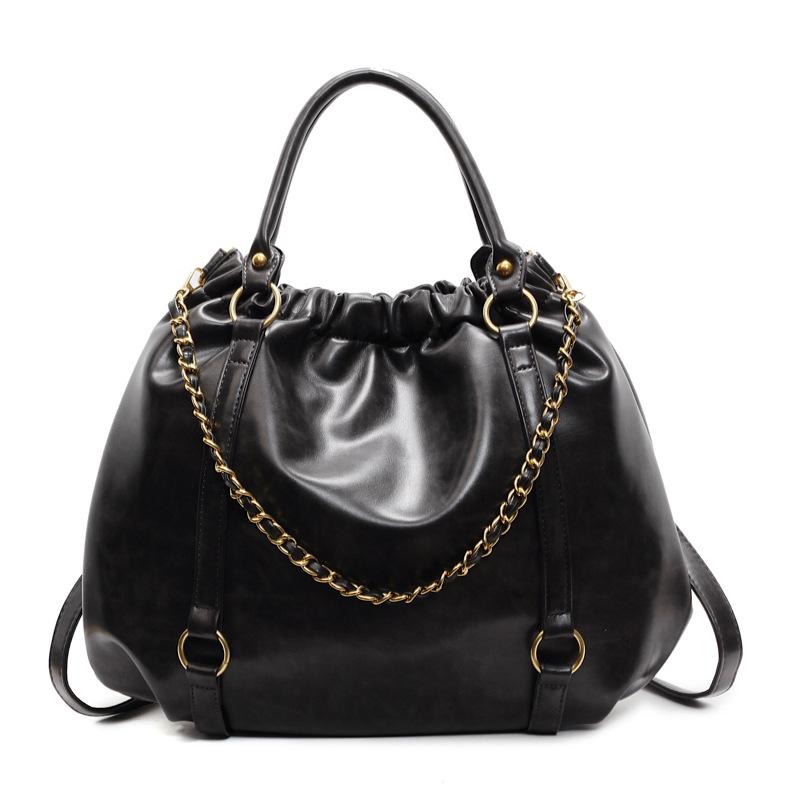 Backpack Chain Retro Bag New Tote Bag Autumn and Winter Large Capacity Shoulder Commuter Women's Bag Leisure Bag