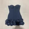 Spring/Summer Off-the-Shoulder Lace-Up Floral Mini Dress