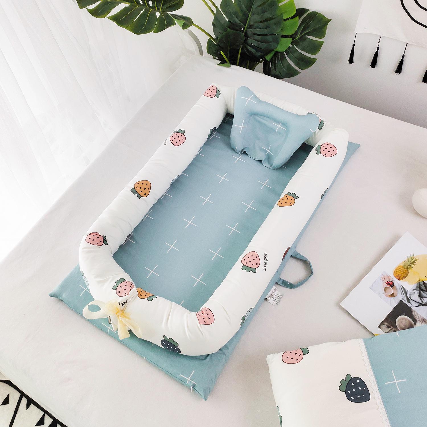 

Складная биомиметическая портативная детская кроватка: Стираемое гнездышко для новорожденных из чистого хлопка 90*50*15cm