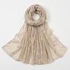 Korean Style Luxury Women Spring And Summer Metallic Daisy Flower Long Scarves Pashmina Female Shawl Hijab