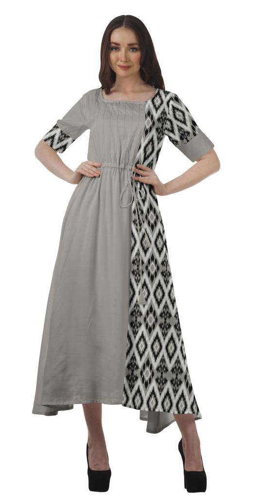 Moomaya Sukienka z krótkim rękawem, wizytowa, wiskozowa santoon, z dekoltem scoop dla