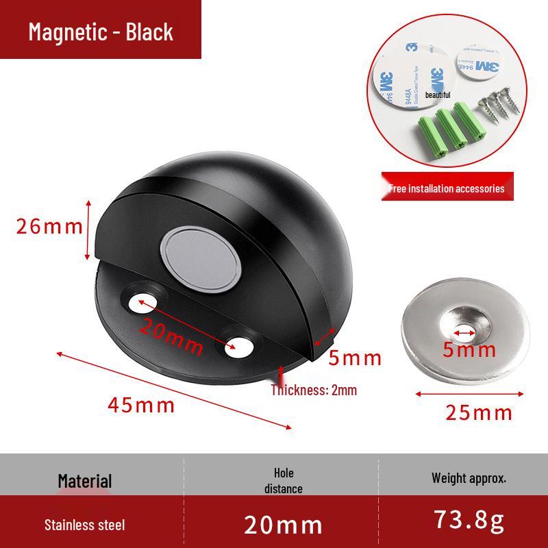 No-Drill Anti-Collision Rubber Door Stopper for Glass Doors - Hole-Free, Anti-Theft, Turtle Top Design