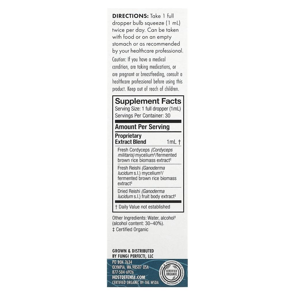 Mushroom, Organic Cordyceps Sinensis Extract, 30Ml(1Fl Oz)