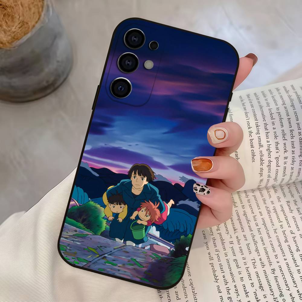 Anime P-Ponyo Phone Case For Samsung S25,S24,S21,S22,S23,S30,Ultra,S20,Plus,Fe,Lite,Soft Black Cover