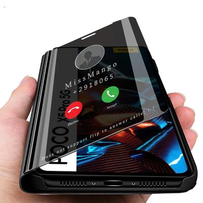 Custodia per telefono con vibrazione in pelle a specchio intelligente per Xiaomi Poco X5 Pro Custodia magnetica per libro Custodia antiurto per Poco X5 5G Poxo X5Pro