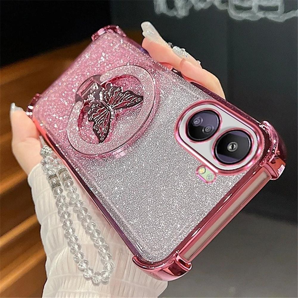 Glitter Vlinder Kristallen Armband Telefoonhoesje Voor Xiaomi 15T Pro 14T 13T 12T 11 Lite 12 17 Pro Max Schokbestendig Zacht Siliconen Hoesje