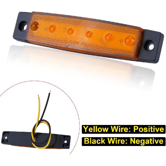 40 Pack 6 LED Trailer Marker Light, DC12-24V Clearance Side Indicator Lamp For RV Camper Truck Van Caravan Boat - Amber