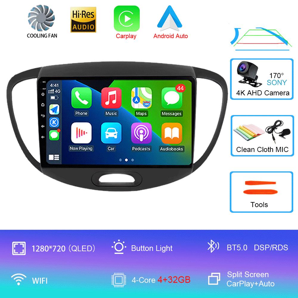 For Hyundai Grand i10 2008-2012 2 din Android Auto Radio Carplay Car Multimedia Player GPS autoradio Bluetooth Android 14 Auto