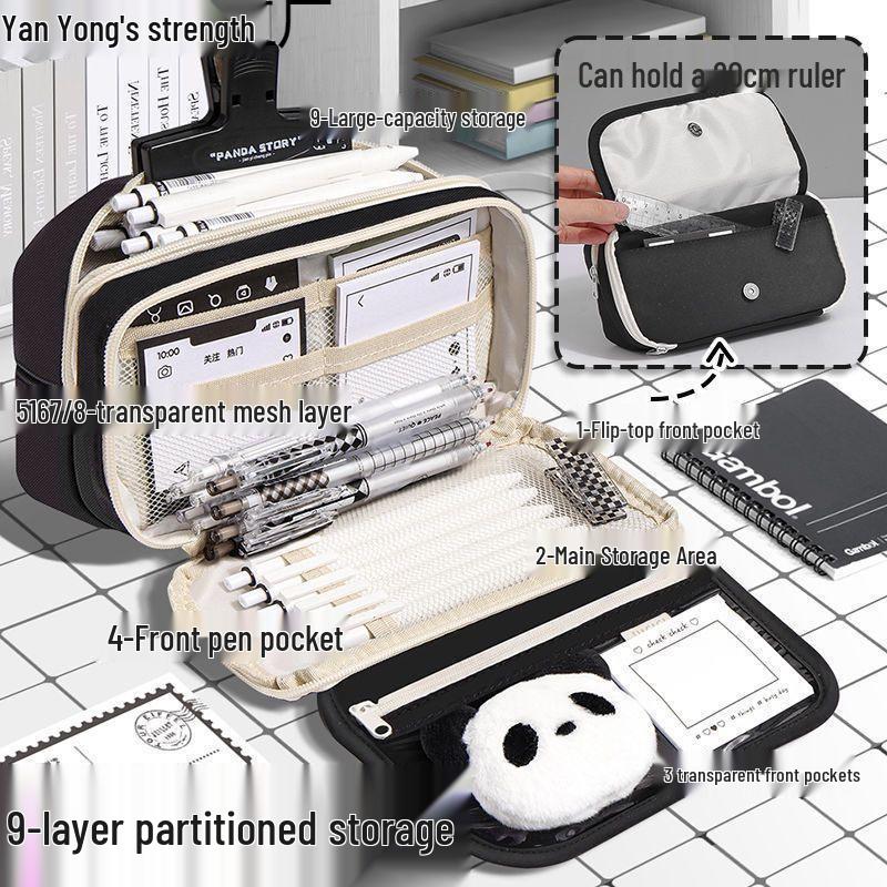 Large Capacity Transparent Pencil Case for Girls and Boys - New Style for Junior High Students