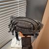 Vintage Denim Chest Bag Women Crossbody Bag Large Capacity Shoulder Bag