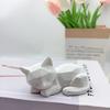 Estátua de Gato Dormindo, Miniatura de Gato Fofa para Mesa Estante, Decoração Geométrica Moderna Impressa em 3D Presente para Amantes de Gatos