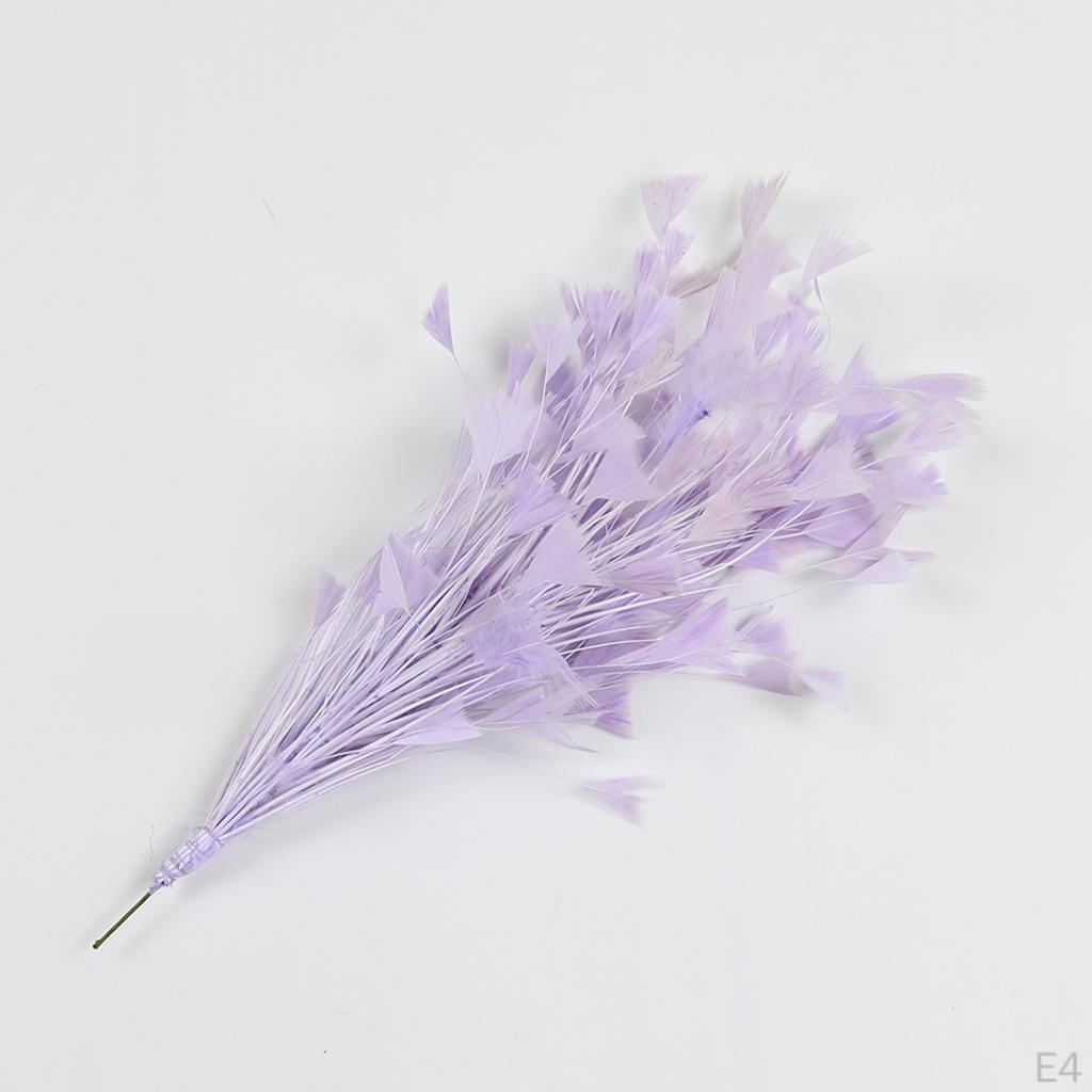 25 30cm Colored Chicken Feather Sprays On Wire For Florist Decor