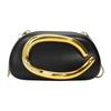 Women PU Leather Trendy Clutch Purses Solid Color Metal Decoration Evening Bag Hand-held Shoulder Clutch Bag for Wedding Party