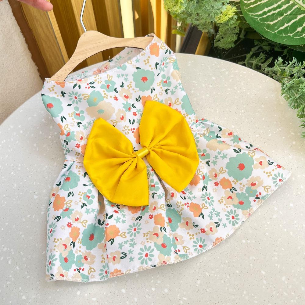 Small and Medium Dogs Spring Summer Dogs Cats Pet Clothing Supplies Cat Clothing Striped Suspender Mesh Skirt