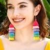 Rainbow Layered Fringe Tassel Earrings Lightweight Trendy Pride Jewelry  Women