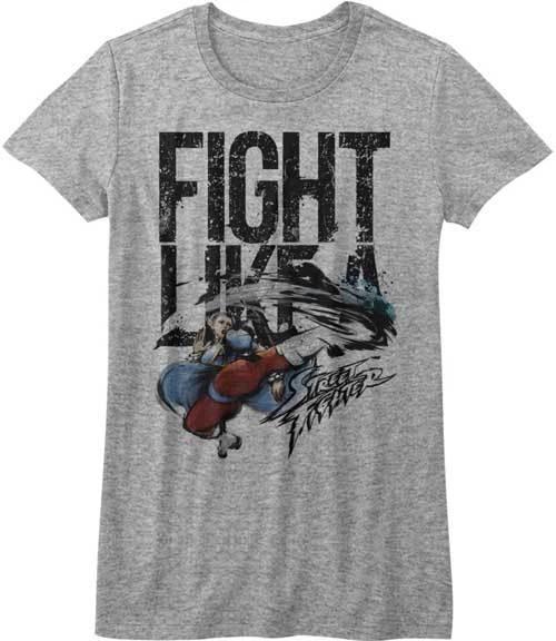 Street Fighter Video Game Fight Like A Women s Fitted T Shirt L