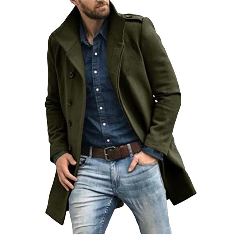 Men's European Style Wool Coat - 2023 Autumn/Winter, Thickened, Available In Multiple Colors & Sizes