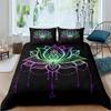 Bohemian Lotus Mandala Flower Bedding Set Twin Queen Size Duvet Cover Pillowcase for Kids Adults Home Textile