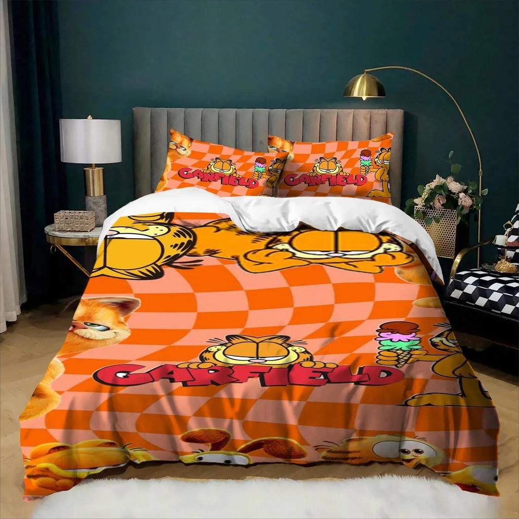 Cartoon 3D Digital printing G-Garfield Duvet Cover Set Bedding Set For Kids Adults Single Double Large Sizes Bedroom Decor 2/3pc