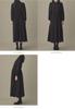 Maternity Band Waist Dot Long Open Polka Black 10492250 [ANGELIEBE] Dress, Collar, Shirring, Dress, Prenatal, Postnatal, Sleeve, Front, Nursing,