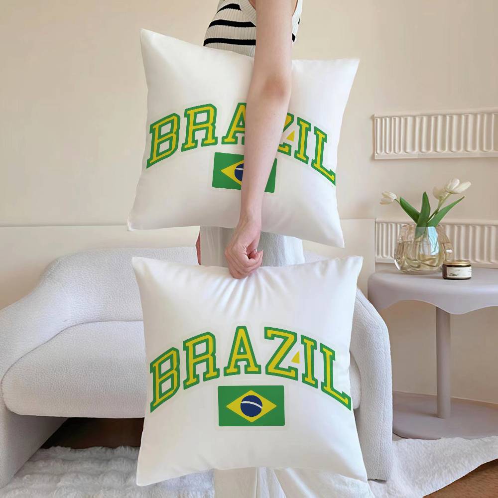

Флаг Бразилии крутая наволочка диван и гостиная декоративные наволочки пылезащитные и пылевые клещи невидимая молния 12x12Inch