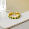Emerald Zircon Diamond Retro Korean Fashion Ring