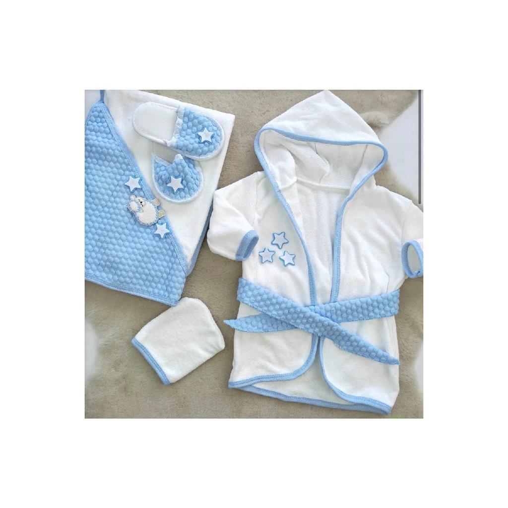 Star Lamb Quilted 4 Piece Towel Bathrobe Set