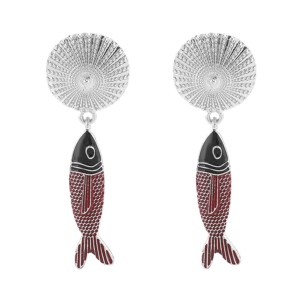 Light luxury pendant fish earrings