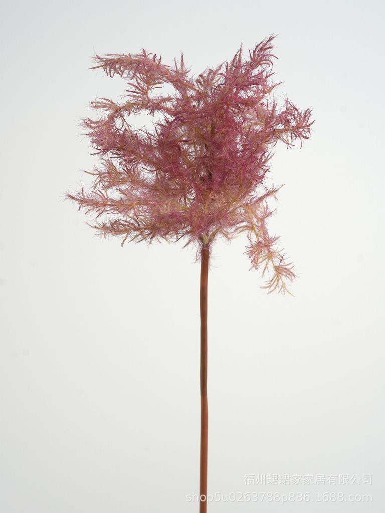 Autumn Red Artificial Cotinus Spray Flocked Artificial Smoke Tree Stem for Rustic Fall Decor Home Wedding Floral Arrangement