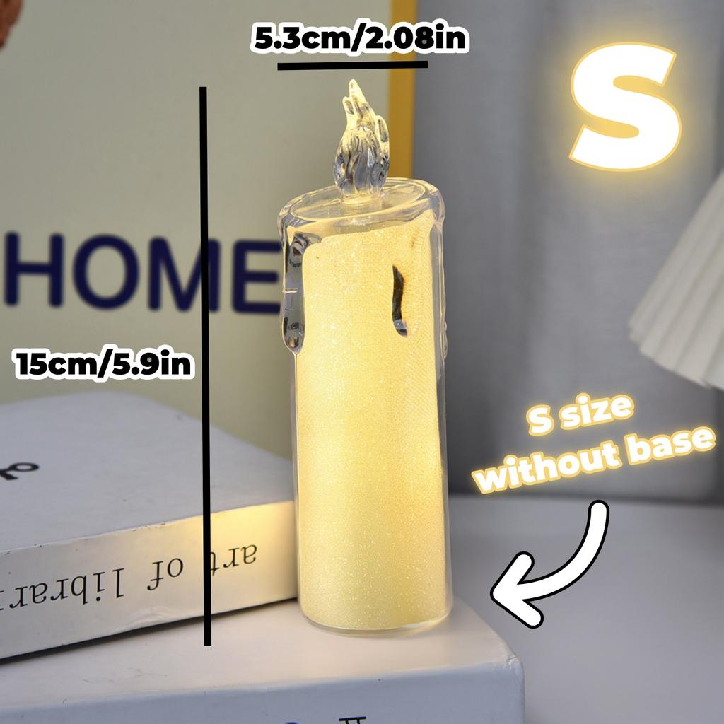 3pcs Flameless Candle LED Gap Column Candles For Family Candlelight Dinners Valentine's Day Wedding Birthday Bedroom Decor Gift