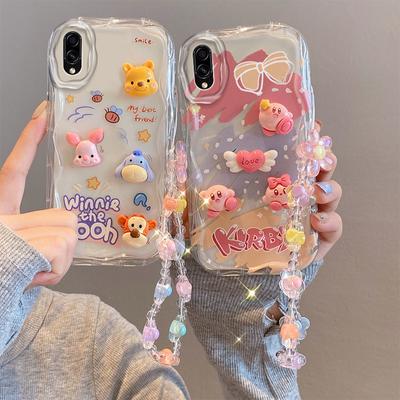 Силіконовий чохол Samsung A20, M02, A03, A52S: Дизайн милої ляльки з мультфільмом, жіночий браслет із квітами проти падіння