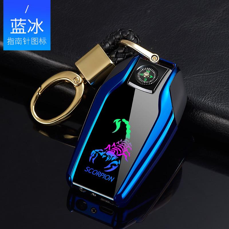 New High-end Windproof USB Charging Lighter Portable Multifunctional Keychain Igniter Affordable Luxury  Accessories Gift