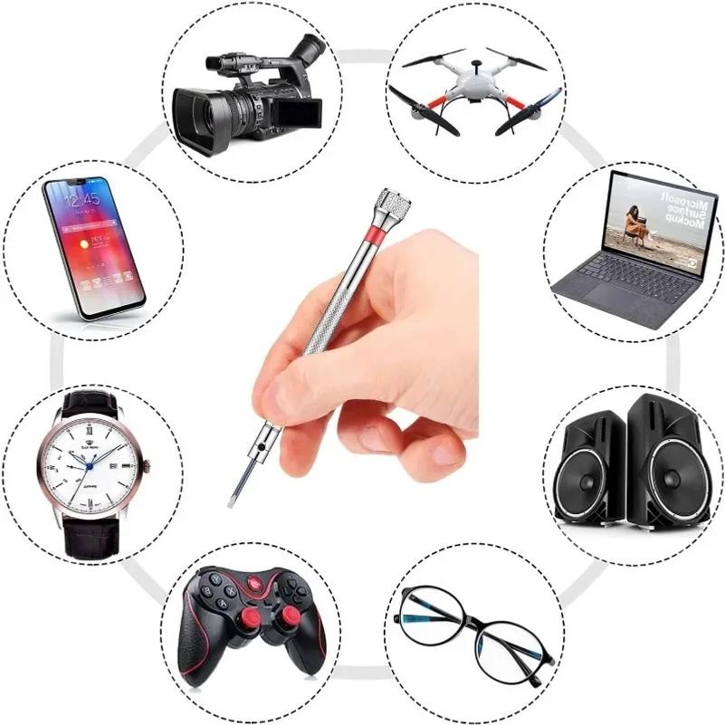 Set de 13 șurubelnițe de precizie 0,6-2,0 mm Oțel cu duritate ridicată Kit de reparare Micro Cruce pentru ceasuri ochelari bijuterii