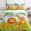 Jungle Animal Comfortable Duvet Quilt Cover Pillowcase Bedding Set Children Bedroom Decoration Home Textile