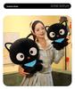 Adorable Dazed Black Cat Plush Toy with Scarf - Perfect Birthday Gift for Children