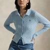 Polo Ralph Lauren Slim Fit Single Breasted Cardigan Long Sleeve Knit Sweater Women sweater Cool-Spring-Blue WMPOSWENDW20394-400