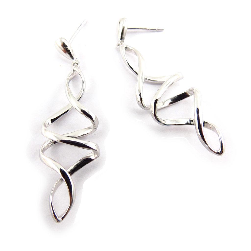 Les Trésors De Lily [K1370] - Silver 'Choréographie' Silver Earrings (rhodium-plated) - 42x15 Mm