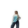 Splicing contrasting color design hooded pullover sweater women lazy drape loose top women
