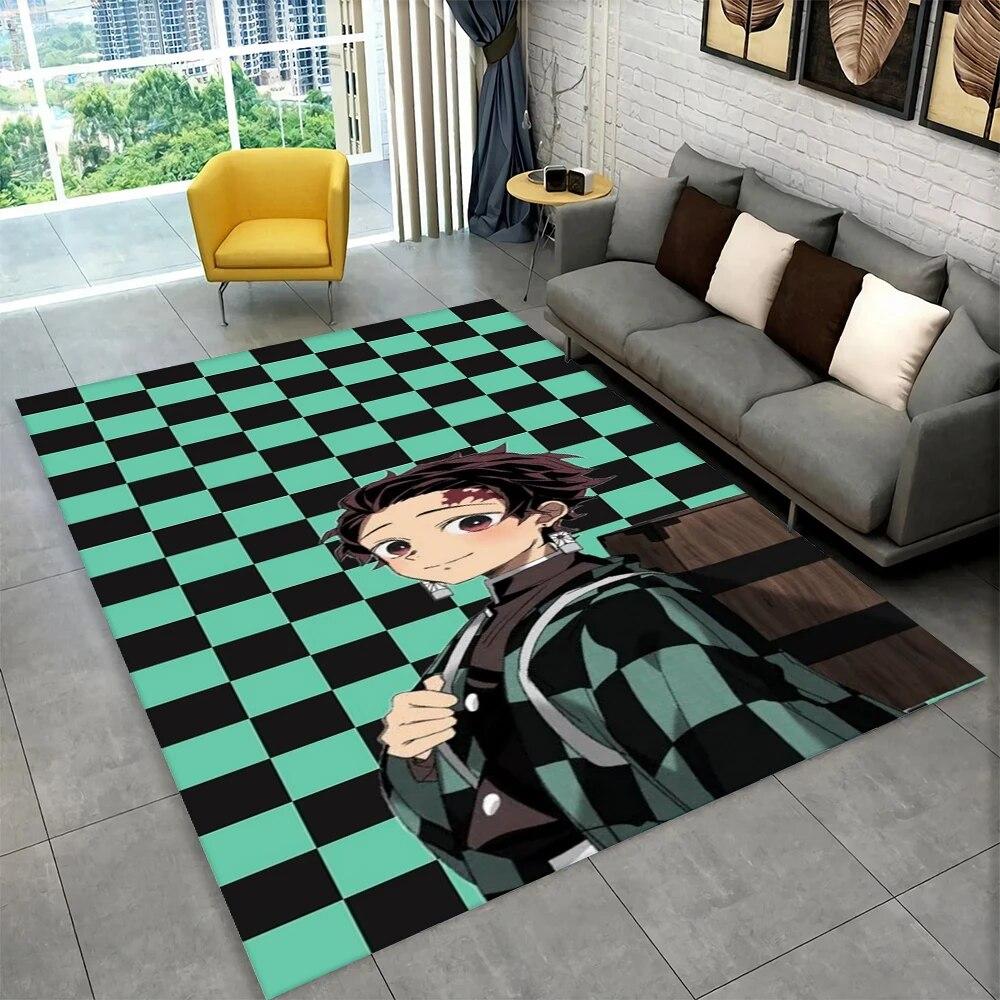 Kamado Nezuko Demon Slayer Anime Area Teppe, Teppe Teppe for Stue Barn Soverom Sofa Dørmatte Dekor, Barn Sklisikker gulvmatte