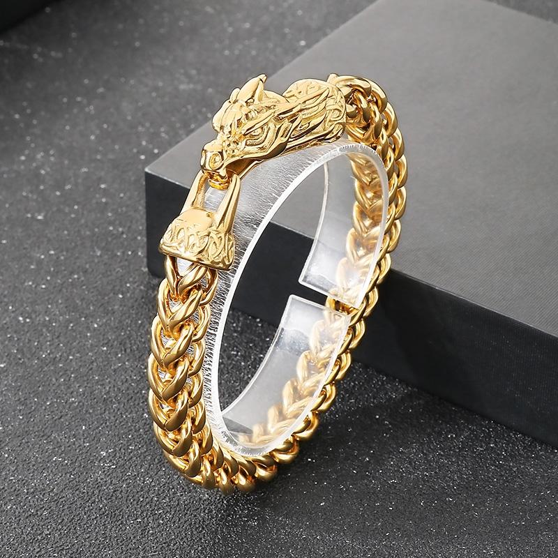 8mm Dragon Bracelet for Men Boy Tennis Chain Jewelry - Stainless Steel 304 - KB204076-MZOZ