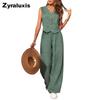 Linen Vest and Pants Set V-Neck Waistcoat Old Money Style Linen Suit