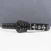 Skull Rivet Crocodile Pattern Leather Belt - Unisex Punk Style