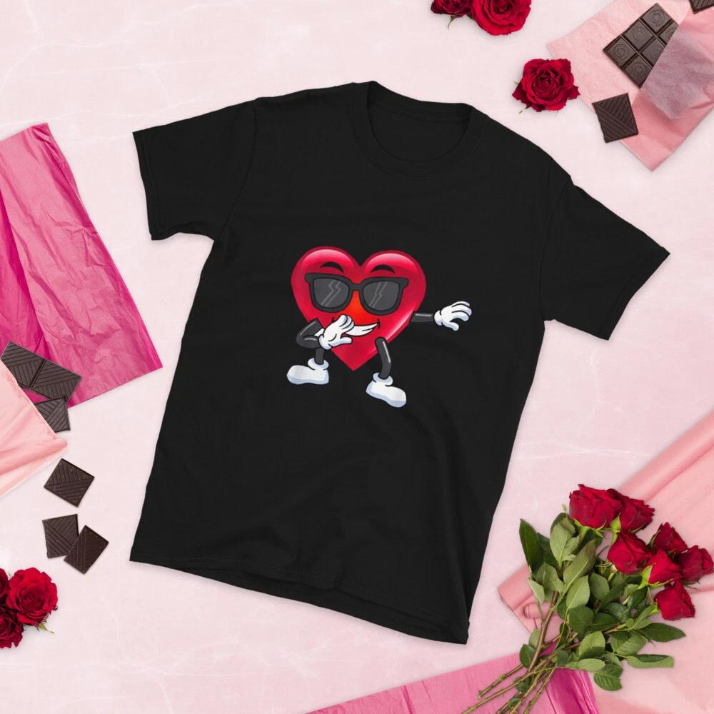 

Boys Valentines Day Kids Dabbing Heart Love Dab Dance Gifts T-Shirt S
