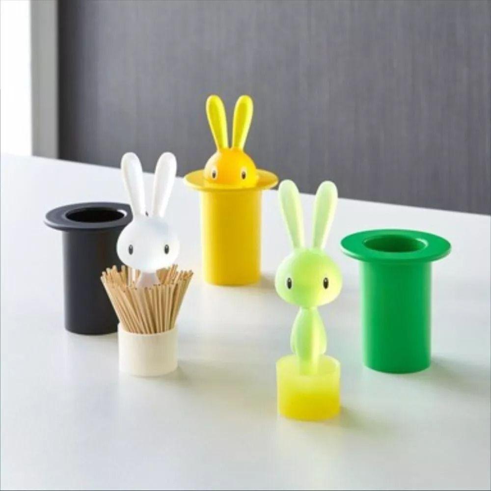 Dustproof Rabbit Toothpick Holder Press Type Toothpick Organizer  Desktop Decor