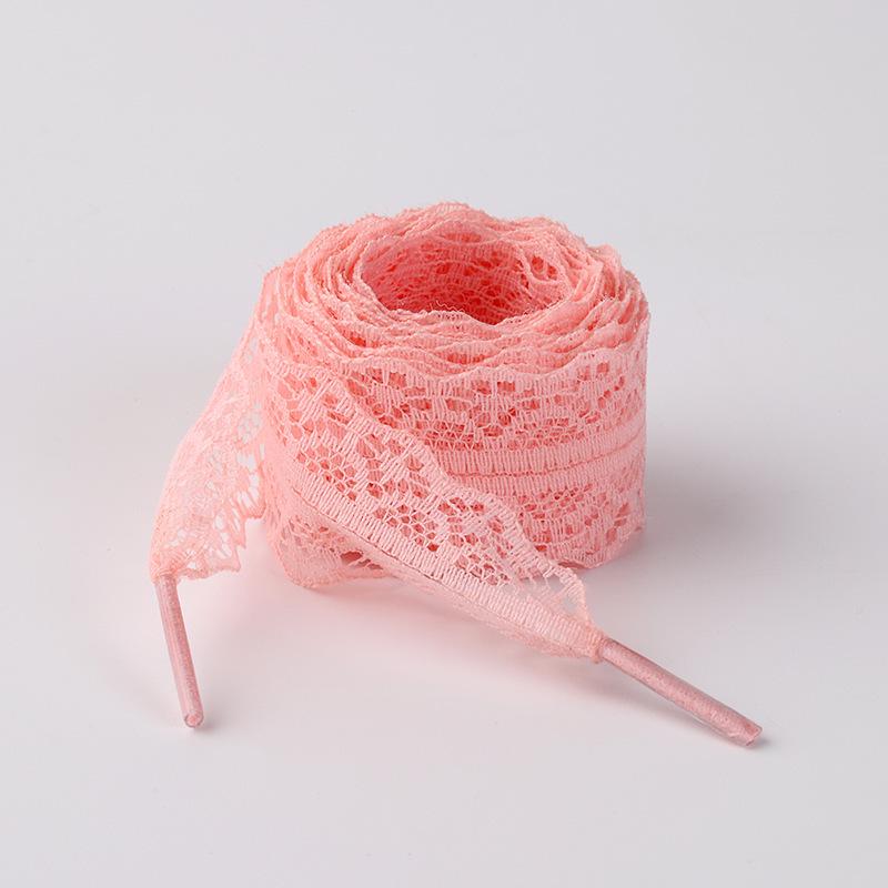 White Floral Lace Ballet Shoelaces - Girly Silk Sneaker Laces (Pair) 0.5m