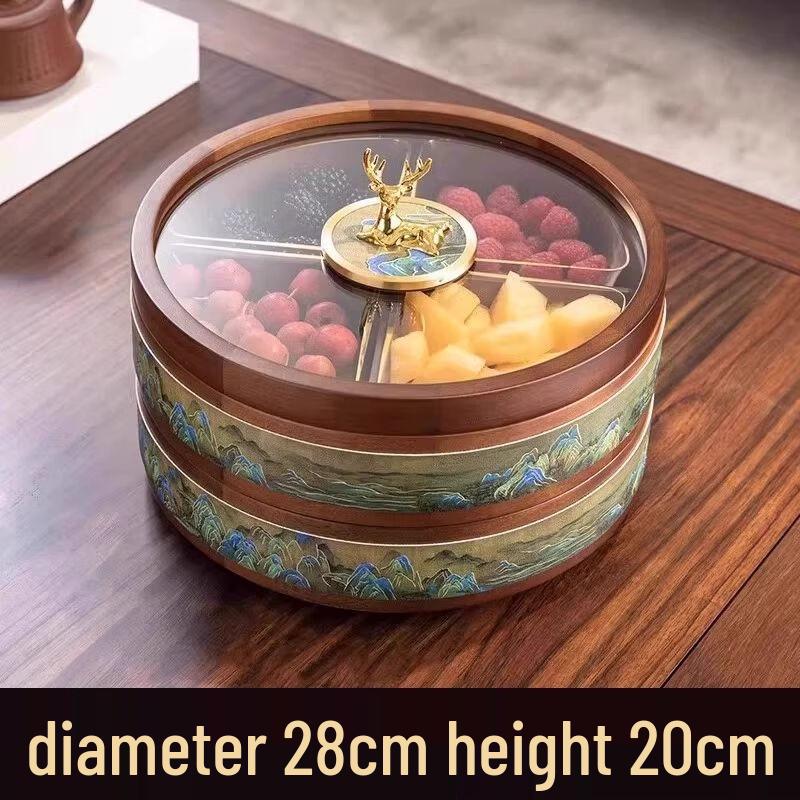 New Chinese Style Wooden Dried Fruit and Candy Tray
