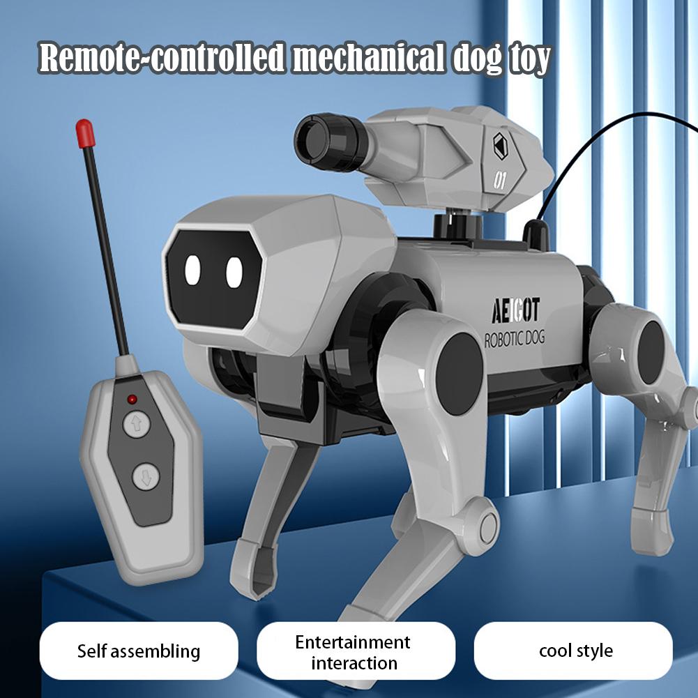 Remote Control Robotic Dog Diy Assembly Toy Rc Robot Model Electric Toy For Kids Boys Science Educational Gift